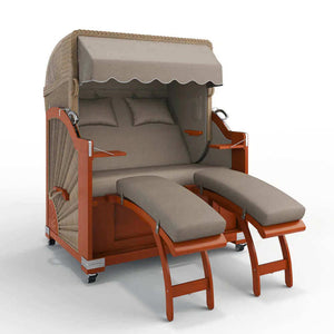 Strandkorb Keitum Mahagoni 130 cm Rattangeflecht Dessin Sebastian 31421 - Strandkorb Fachhandel Prieß