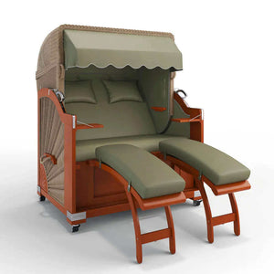 Strandkorb Keitum Mahagoni 130 cm Rattangeflecht Dessin Sebastian 31416 - Strandkorb Fachhandel Prieß