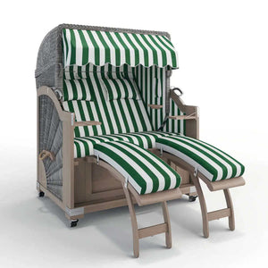 Strandkorb Keitum Vintage Teak 130 cm Rattangeflecht Dessin Hamburg 45926 - Strandkorb Fachhandel Prieß