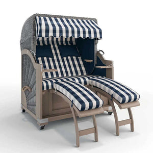 Strandkorb Keitum Vintage Teak 130 cm Rattangeflecht Dessin München 48105 - Strandkorb Fachhandel Prieß