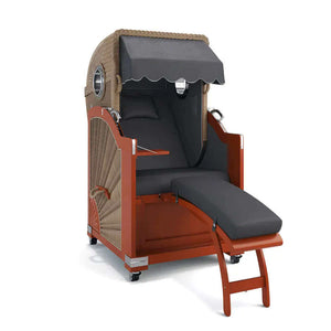 Strandkorb List Mahagoni 85cm Rattangeflecht Dessin kitt 35300 - Strandkorb Fachhandel Prieß