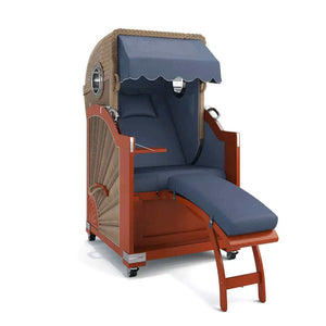 Strandkorb List Mahagoni 85cm Rattangeflecht Dessin kitt 35400 - Strandkorb Fachhandel Prieß