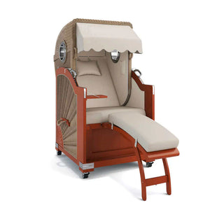 Strandkorb List Mahagoni 85cm Rattangeflecht Dessin kitt 35100 - Strandkorb Fachhandel Prieß