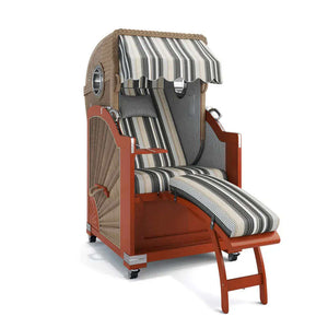 Strandkorb List Mahagoni 85cm Rattangeflecht Dessin Lissabon 52218 - Strandkorb Fachhandel Prieß