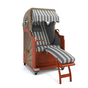 Strandkorb List Mahagoni 85cm Rattangeflecht Dessin Marbella 62608 - Strandkorb Fachhandel Prieß