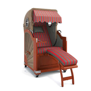 Strandkorb List Mahagoni 85cm Rattangeflecht Dessin Menorca 70300 - Strandkorb Fachhandel Prieß