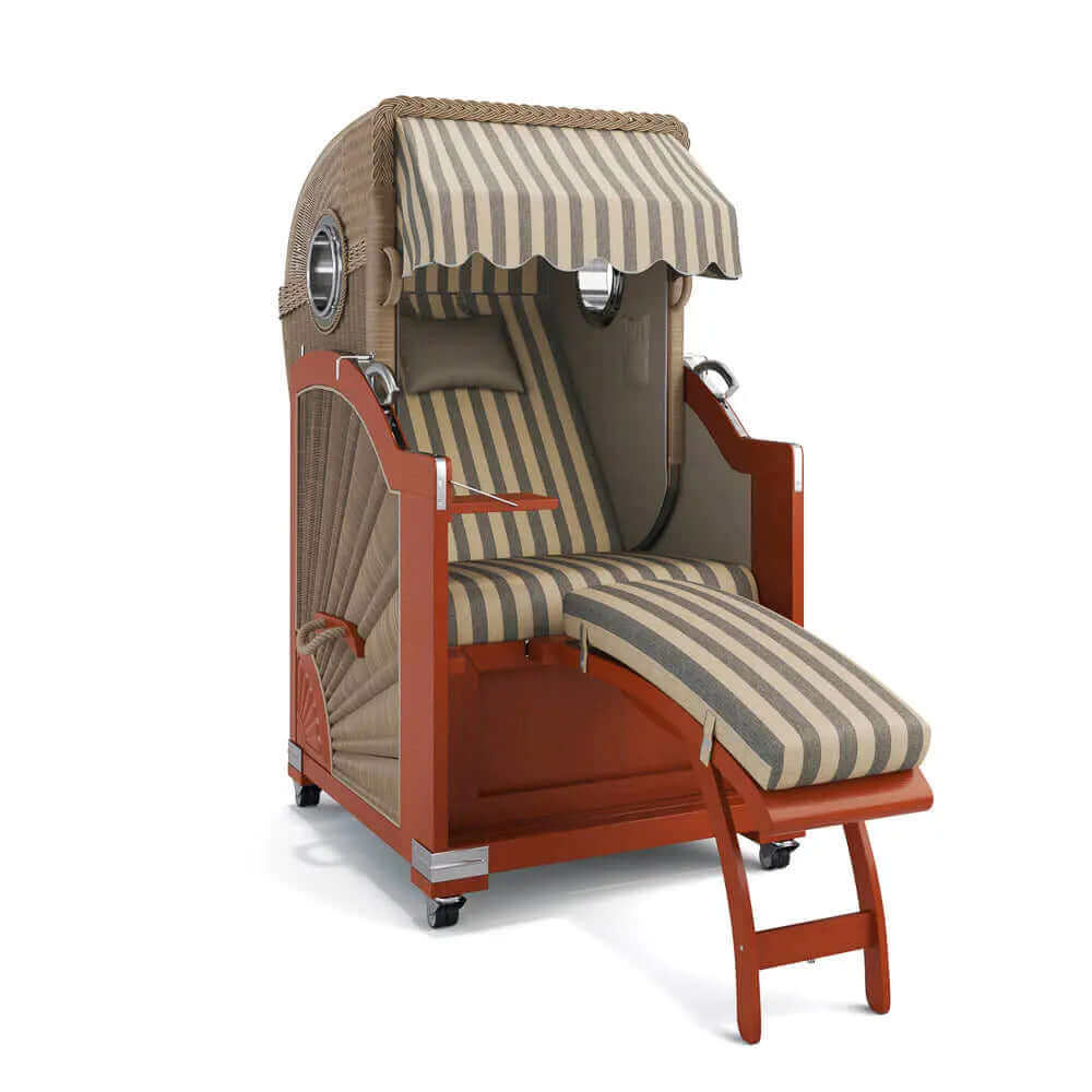 Strandkorb List Mahagoni 85cm Rattangeflecht Dessin Menorca 72158 - Strandkorb Fachhandel Prieß