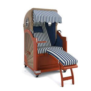 Strandkorb List Mahagoni 85cm Rattangeflecht Dessin Porto 82335 - Strandkorb Fachhandel Prieß