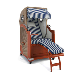 Strandkorb List Mahagoni 85cm Rattangeflecht Dessin Porto 82385 - Strandkorb Fachhandel Prieß