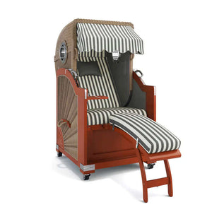 Strandkorb List Mahagoni 85cm Rattangeflecht Dessin Porto 82338 - Strandkorb Fachhandel Prieß