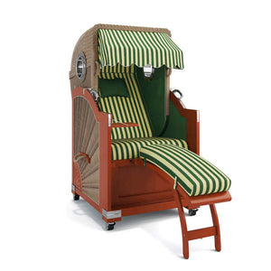 Strandkorb List Mahagoni 85cm Rattangeflecht Dessin Porto 82336 - Strandkorb Fachhandel Prieß