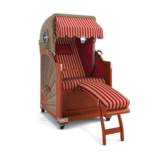 Strandkorb List Mahagoni 85cm Rattangeflecht Dessin Porto 82333 - Strandkorb Fachhandel Prieß