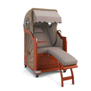 Strandkorb List Mahagoni 85cm Rattangeflecht Dessin San Sebastian 31420 - Strandkorb Fachhandel Prieß