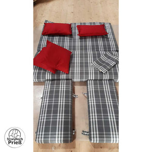 Einzelstück, Friesland, Sailor, Nautic, passt nur bei diesen Modellen - herausnehmbare Polster Garnitur Set XXL - Dessin 186 - siehe Beschreibung