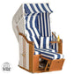 Strandkorb SunnySmart Rustikal 250 Plus, 1-Sitzer, PVC-Geflecht weiss, Dessin 1080 - Strandkorb Prieß