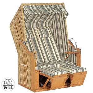 Strandkorb SunnySmart Rustikal 50 Plus - PVC-Geflecht beige, Dessin 1225 - Strandkorb Prieß