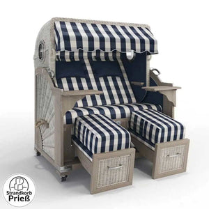 Strandkorb Strandkorbprofi Munkmarsch Teak Vintage white washed Muenchen_blau_48105_Bullauge - Strandkorb Fachhandel Prieß