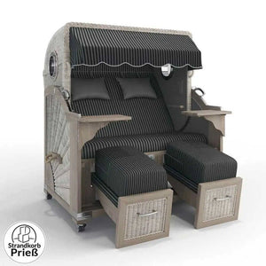 Strandkorb Strandkorbprofi Munkmarsch Teak Vintage white washed New_York_anthrazit_57474_Bullauge - Strandkorb Fachhandel Prieß