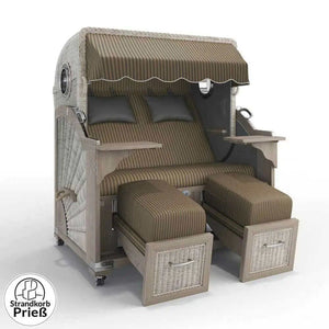 Strandkorb Strandkorbprofi Munkmarsch Teak Vintage white washed New_York_braun_57436_Bullauge - Strandkorb Fachhandel Prieß