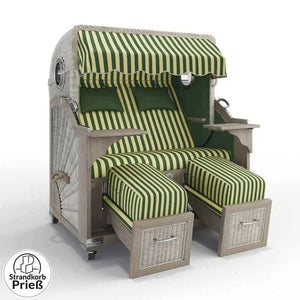 Strandkorb Strandkorbprofi Munkmarsch Teak Vintage white washed Porto_gruen-creme_82336_Bullauge - Strandkorb Fachhandel Prieß