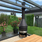 HermaPro Edelstahl Gartenkamin Vario 80 oder 70, glatte Haube