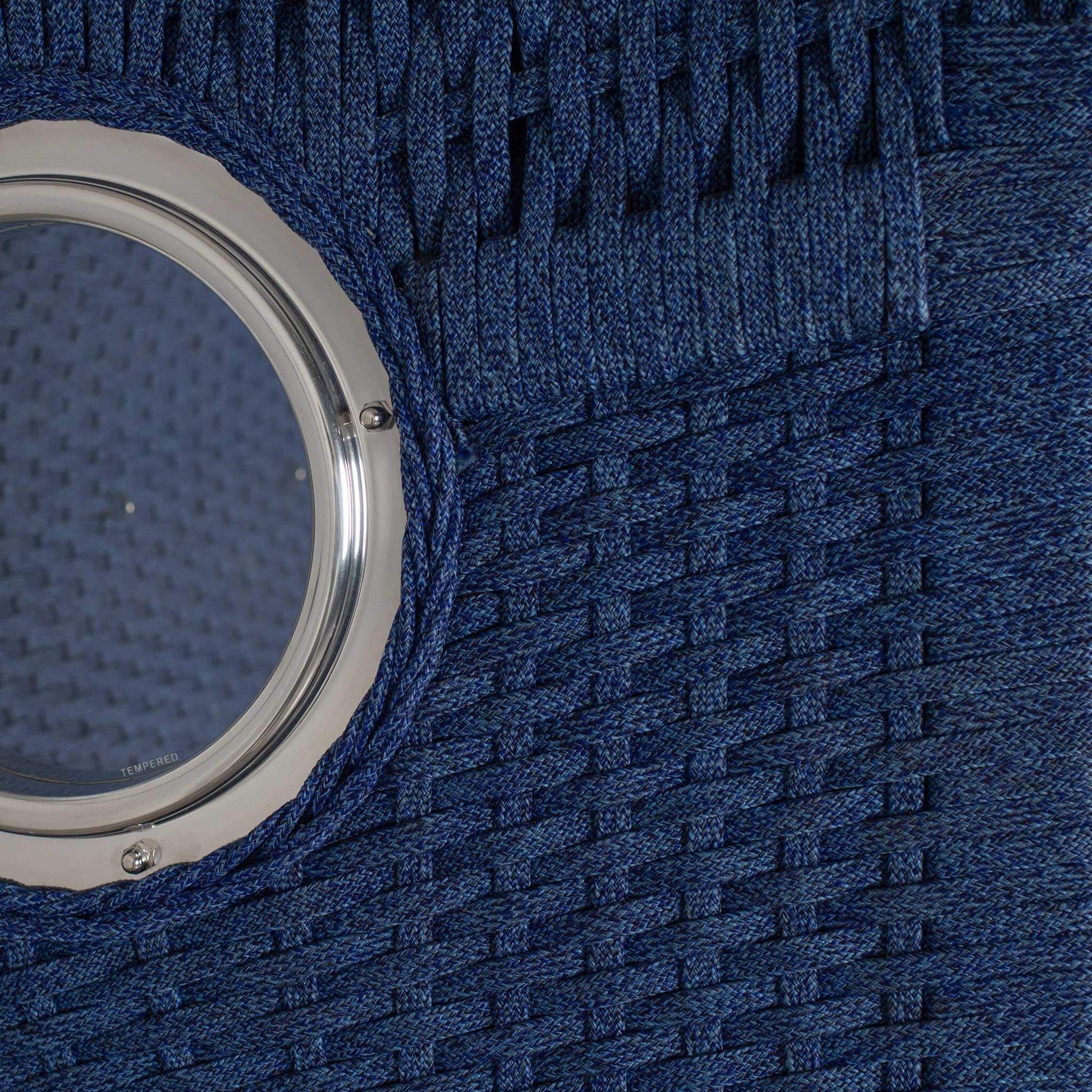 Strandkorb Aruba Geflecht blau blue - Kordelgeflecht