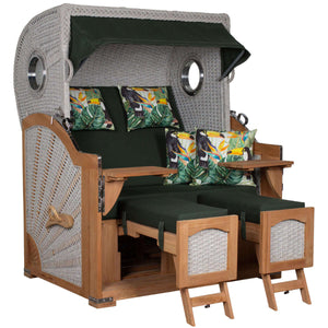 Strandkorb Aruba ivory mit Dessin 244 Tukan