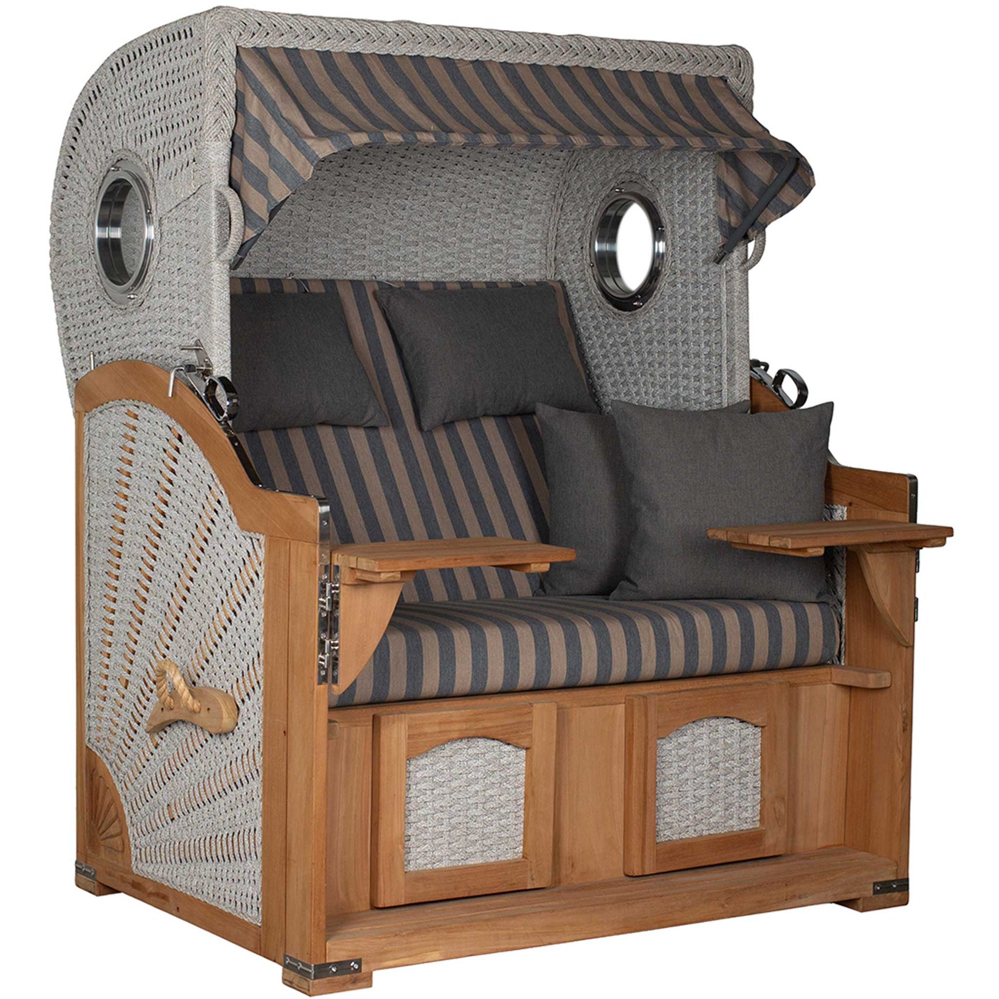 Strandkorb Aruba mit Dessin 248 grau braun