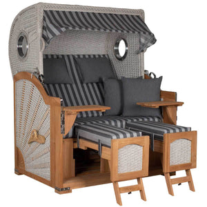 Strandkorb Aruba ivory anthrazit grau 254