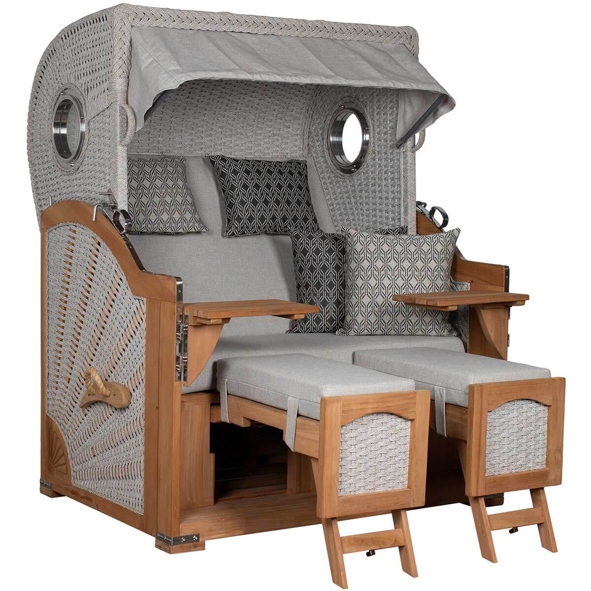 Strandkorb Aruba XL Rope Kordel-Geflecht 15mm ivory Dessin 507