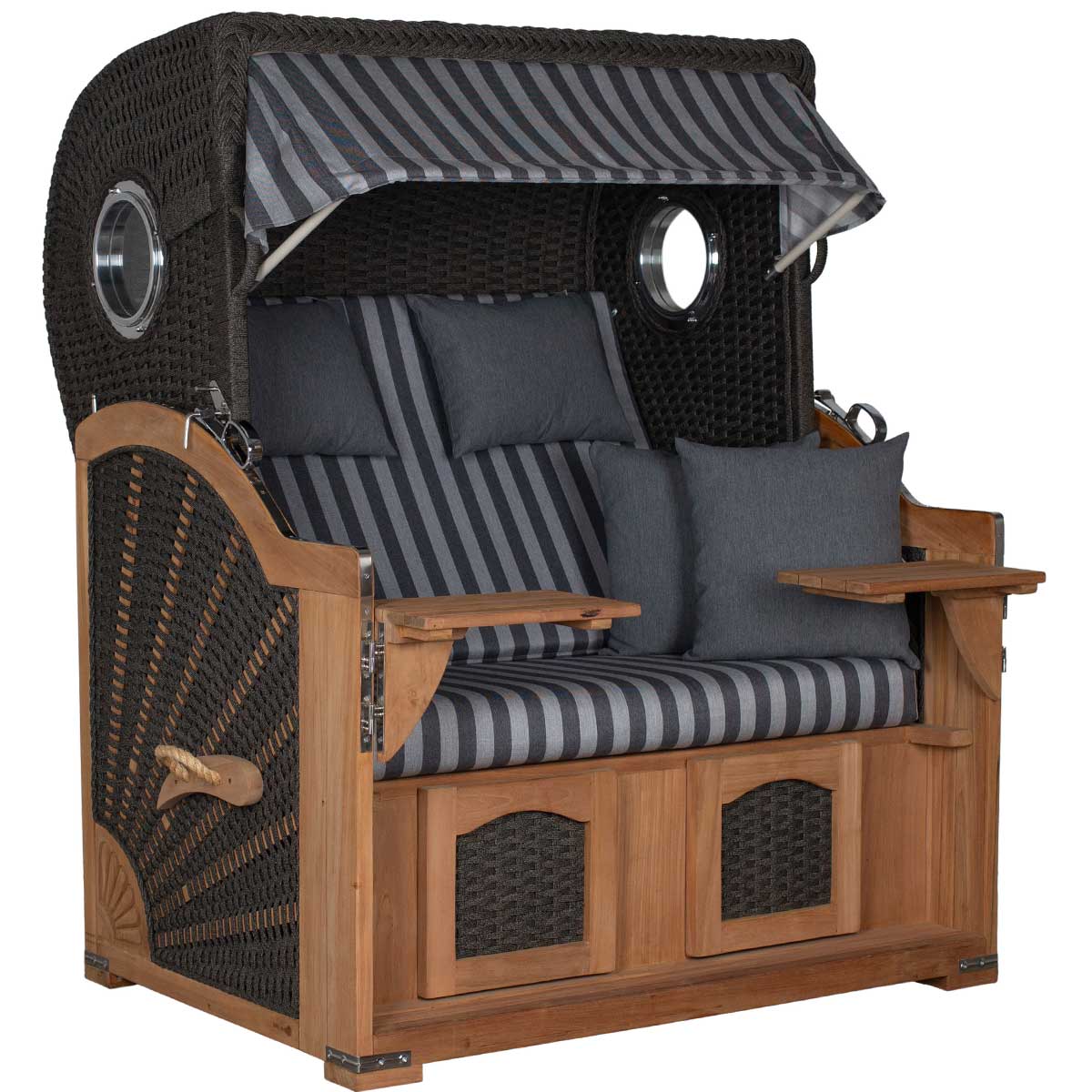 Strandkorb Aruba anthrazit grau 254