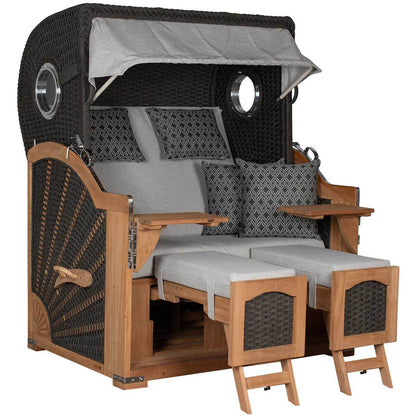 Aruba Strandkorb mit Rope anthracit Dessin anthrazit grau 507