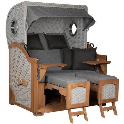 Strandkorb Aruba Teak ivory Geflecht Rope Kordel Dessin 466