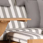 Strandkorb Mr. Deko Düne Bullaugen Teak PE grey 2-Sitzer Dessin 513 grau weiss