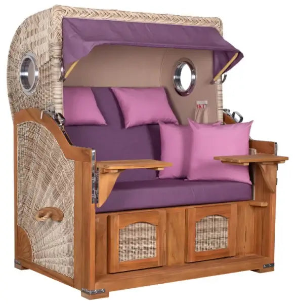 Düne Grande Strandkorb mit Dessin 590 rosa pink