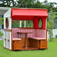 Strandkorb 6-Sitzer Gosch Lounge PVC weiss Des. rot weiss - Version 2025 - Strandkorb Fachhandel Prieß