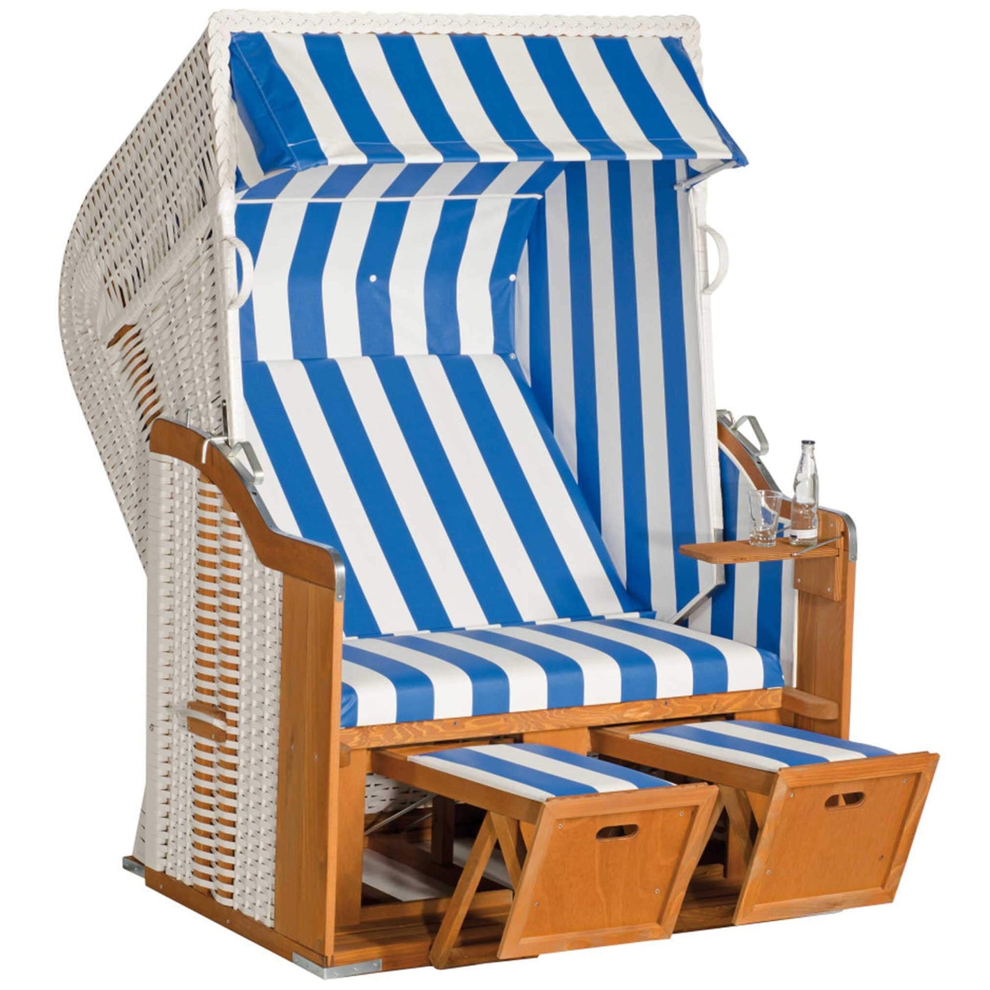 Strandkorb SunnySmart Rustikal 250 Basic, PVC-Geflecht weiß, PVC Stoff 200 Holnis