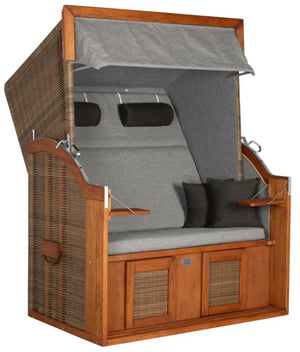 Strandkorb Tinnum Pinie PE griseum Dessin 573 grau anthrazit