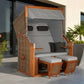 Strandkorb Tinnum Pinie PE griseum Dessin 573 grau anthrazit